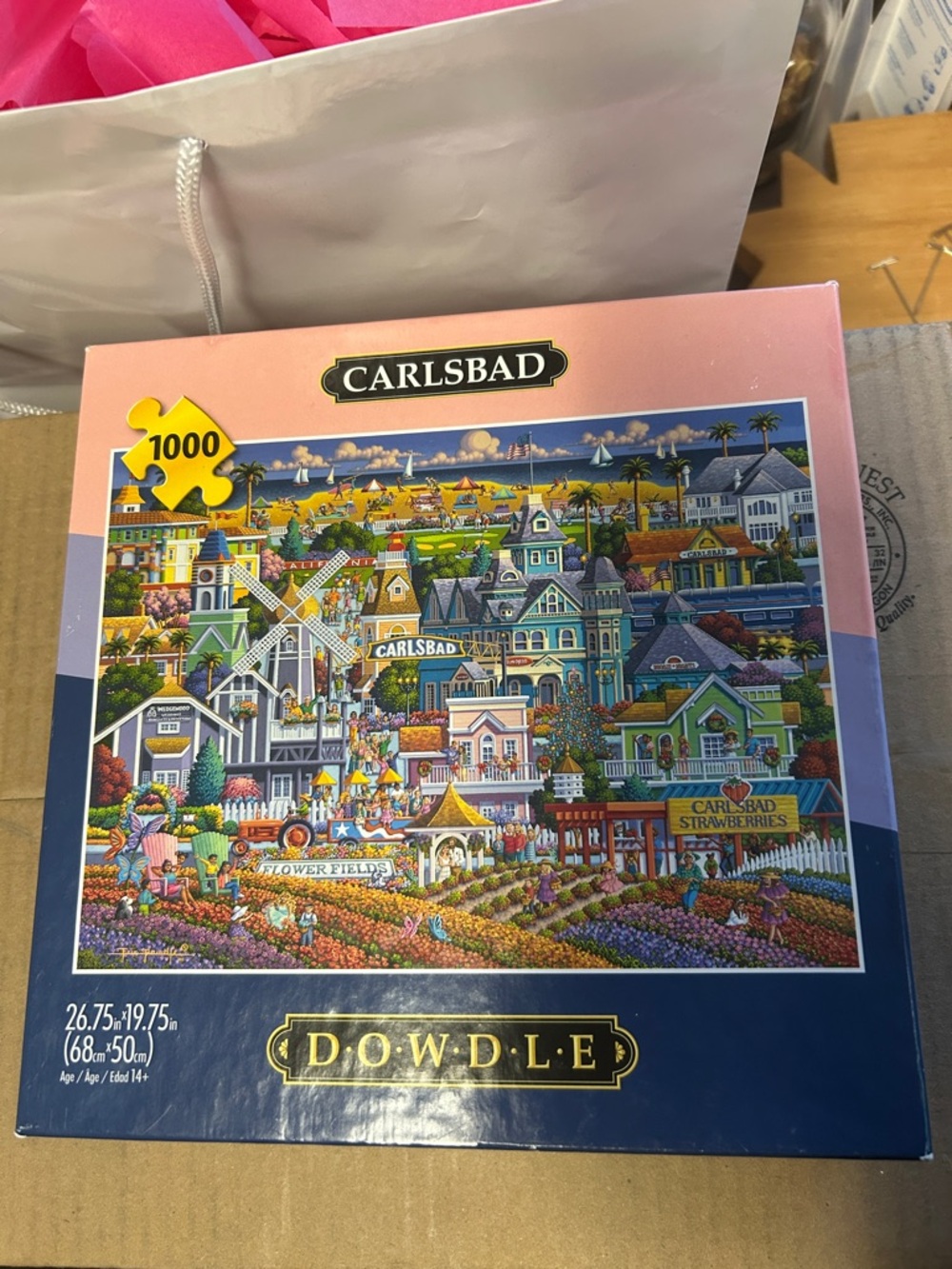 Dowdle Carlsbad 1000-Piece Jigsaw Puzzle - Pink and Blue Artwork